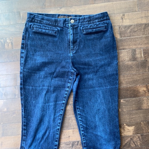 Lauren Jeans Co Blue Hi-Rise Slim Jeans Zip Ankle Size 4 - Picture 3 of 11